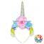 Summer Baby girls Unicorn Hair Clasp Cheap Kids Flower Plastic Hair Accessories