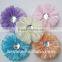 Fancy custom crystal center handmade fabric flower for baby headband flower