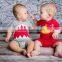 Latest short sleeve newborn baby clothes romper shark embroidery clothing 2017