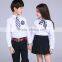 2017 new design long sleeve children boys and girls shool uniform shirt