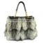 2016 fashion style luxury fox fur lady bag for women hot sale fur handbag