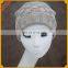 Unique latest design unisex bi-color wool knit hat removable raccoon fur pom poms