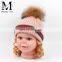 Handmade Crochet Fashion Fur Ball Kids Hats New Design Cute Baby Hat Crochet Pattern