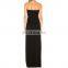 2017 Wholesale Fashion Sexy Black Sleeveless Maxi Off Shoulder Prom Dress For Women