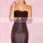 Dress Dropshipping Women's Sexy Strapless Club Hollow out Dress Bodycon 2 Pieces Dress Set