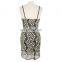 Jacquard Lace Spaghetti Strap Dress Lady Sexy Wear Evening Dress Party Wear