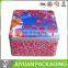Top grade custom design printed square metal tin box with lid