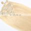 Factory Wholesale Platinum Blonde Indian Human Hair 150g 220g Remy Clip in Hair Extension