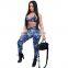 2020 Wholesale women two piece Camouflage tracksuit  tube top and Jogging pants set