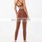 Wholesale Fishnet panel bra high waist elastic Womens gym fitness & yoga wear clothing sets