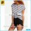 OEM Cotton Munufactory Custom Striped Cutout Back T-shirt