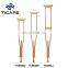 Wooden crutches handicapped walking cane stick