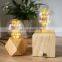 Tonghua Vintage Wood Filament Light with Bulb Holder E26 E27 Retro Bedroom Table Lamp