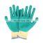10G Poly-cottton Liner Etched-Finish Rubber Palm Coated Gloves Latex Work Non-slip Gloves With Textured Rubber Dipped