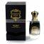 Black base and lid velvet perfume box package with foam insert for bottle