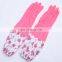 Wholesale Add Cotton Long Sleeve Rubber Latex Household Silicone Hand Dishwashing Cleaning Kitchen Gloves