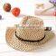 Promotional children Summer Straw Hat western style Summer straw cowboy Hat for Kids Summer Hat 8colors for sale