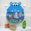 Customized polyester mesh Bath tub toy holder Hippo bath toy organizer Kids bath toys organizer
