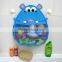 Customized polyester mesh Bath tub toy holder Hippo bath toy organizer Kids bath toys organizer