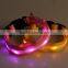 Fashional Colorful led lights pet collars, shining nylon pet necklace