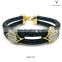 Women best gift yellow genuine leather stingray bracelet with black clasp hot sale