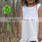 2015 Lovely design cotton lace top with Double Ruffle jeans pants Clothing sets
