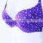 High quality wholesale bamboo print puprle flower bra and women underwear