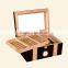 High gloss wooden humidor with a tray inside