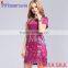 Wholesale ladies' Fashion Digital Print Silk Fabric raw silk evening dress China Supplier