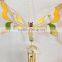 Colorful Glass Green Yellow Butterfly Indoor Metal Wind Chime Wholesale