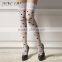 fancy black white dot lace sexy cute women knee high socks