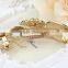 fashionable leaves shape alloy enamel crystal barrette