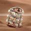 hot sale metal alloy plastic pearls scarf ring 2015