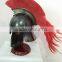 NAUTICAL ANTIQUE GREEK HELMET/DESIGNER HELMET WITH RED PLUME NRH2012