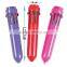 High Quality Cheap Pretty Plastic Valentine Mini Shuttle Pens with Ten Multi Colors Ink Fashion Retractable Ballpoint Pens