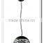 metal in white or black painted curved pendant lamp