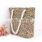 New arrival leopard cotton canvas utility tote bag