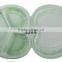 Folding 1000ml 3 Compartment Green White Plastic Disposable Bento Lunch Box/ Take Away Bento Box/hot Food Package Box