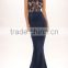 PS-18 2016 Halter Mermaid Special Occasion Gowns with Detailed Beaded Lace Appliqued Low Back Long Royal Blue Prom Dress