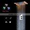 360*500mm Two Functions Retangular Rainfall Reccessed Ceiling Shower LED Light Shower With 2 Inches Massage Jets