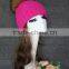 Winter Fur Pompon Hats Knitting Wool Hat Female High Quality Knitted Hat With Ball Top For Women