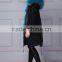 Black newest real fox fur parka for women brand military winter parka                        
                                                                                Supplier's Choice