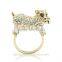 Cute animal jewelry Kingman puppy dog crystal rings