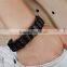 stainless steel genuine leather bracelet