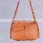 Unisex brown messenger bag shoulder bag with half snap and snap pocket belt decoration