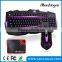 Three Color Adjustable Luminous Gaming Wired Keyboard and Mouse Combo