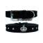 Western Rhinestone Bling Crown Cowhide leather Puppy Pet Dog collars