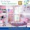 latest pink color kids bedroom furniture double bed for girl