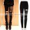 Women Lady Punk Hole Ripped Slit Split Leggings Party Gothic Pants