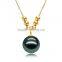 simple 18k light weight tahitian black pearl pendant
